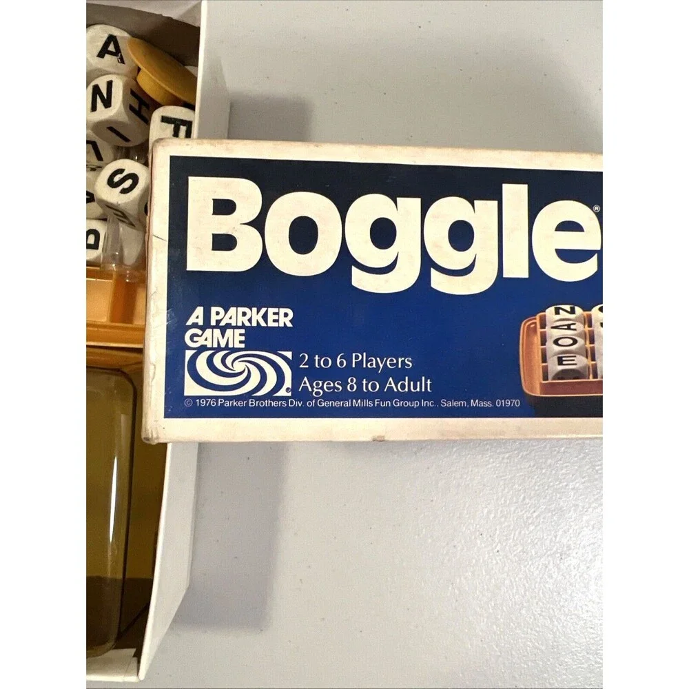 1976 Boggle Word Game Parker Brothers No. 104 - USED - Vintage